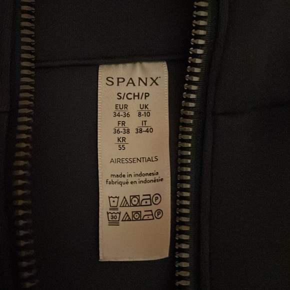 Spanx Air Essentials Half Zip Dark Storm Size Small - Picture 2 of 5